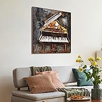 Vista 6 de Empire Art Direct Magic Keys - Arte de pared dimensional pintado a mano de hierro mixto, 32 x 32 x 3 pulgadas, listo para colgar