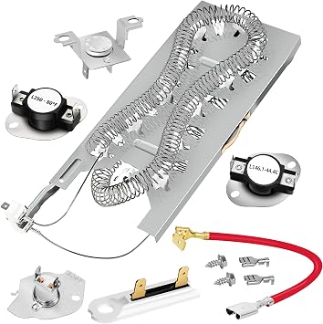 UPGRADE HEATING PLATE WP3387747 W11344457 Dryer Heating Element Kit For Whirlpool Cabrio Kenmore He2 Elite He3 Maytag Dryer MED6230RHW1 MEDB835DW GEW9250PW0 WD05X30818 GEQ9800PW2 MEDB835DW4 GEQ9800PW1
