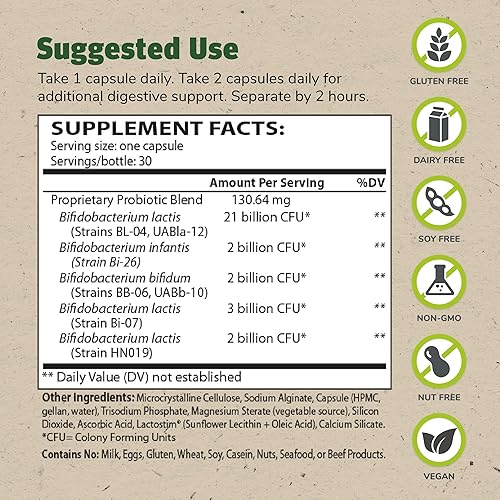 Miniatura 2 de Master Supplements TruBifido - 30 cápsulas, paquete de 2 - Potente probiótico para la salud y la energía del colon - Refuerzo inmunológico, apoya la