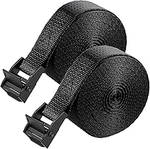 [Enhanced Version] Load Securing Belt, Breaking Load 660 lbs (300 kg), 6.6 ft (2 m) x 2 pcs, Lashing Belt, 1.0 in (25 mm) Width, Luggage Securing Band, Tightening, Transport, Packaging, PL