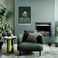 Vista 4 de Haitunone Emerald Green Feminine People Wall Art Retro Abstract Stripe Poster Funky Minimalist Eclectic Canvas Prints for Bedroom Apartment Dorm