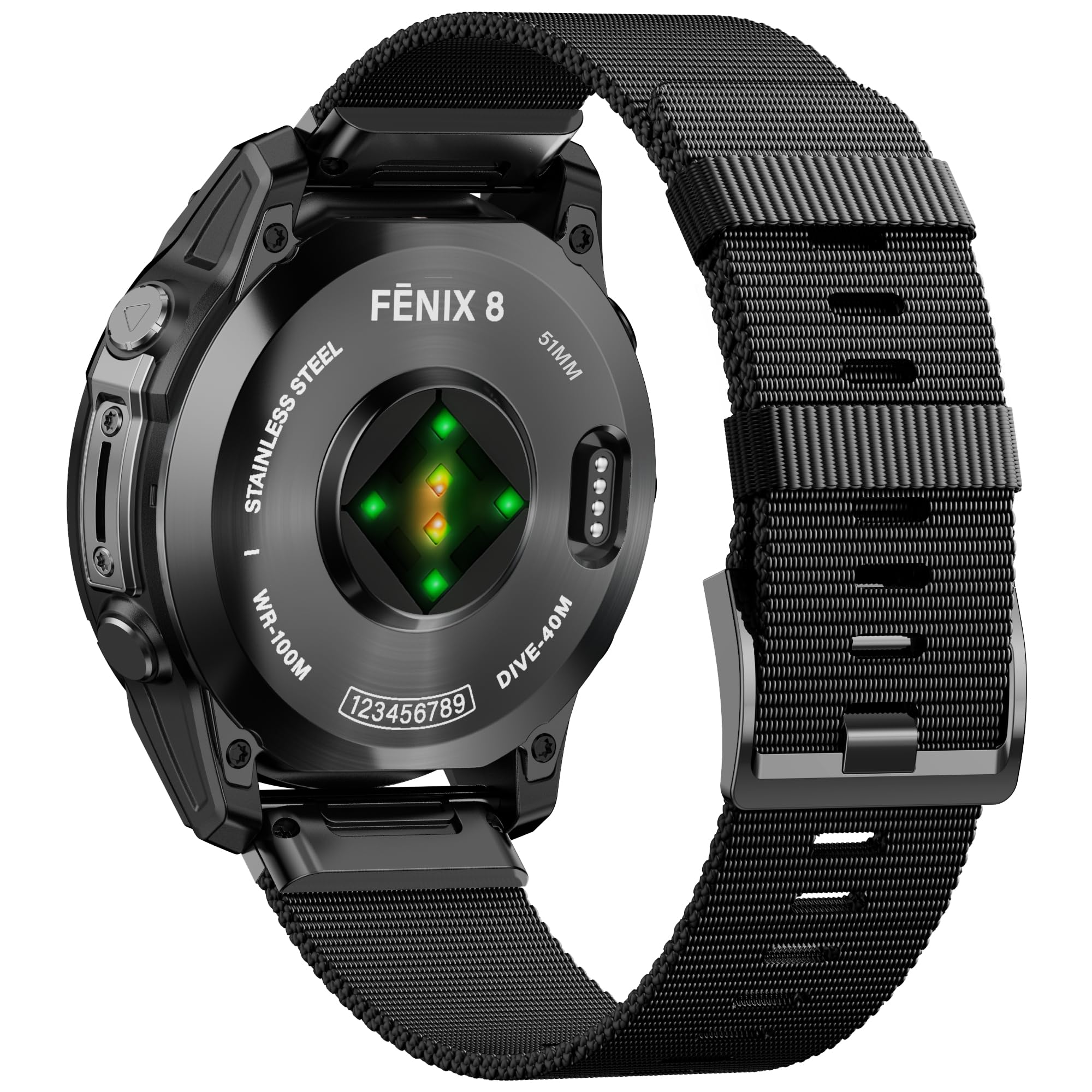 Photo 1 of NotoCity Nylon Watch Band for Garmin Fenix 5X/6X/7X/8 51mm, Quickfit 26mm