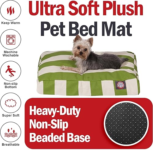 Miniatura 5 de Majestic Pet Products - Cama rectangular pequeña para perros y mascotas con funda extraíble lavable y a rayas verticales salvia