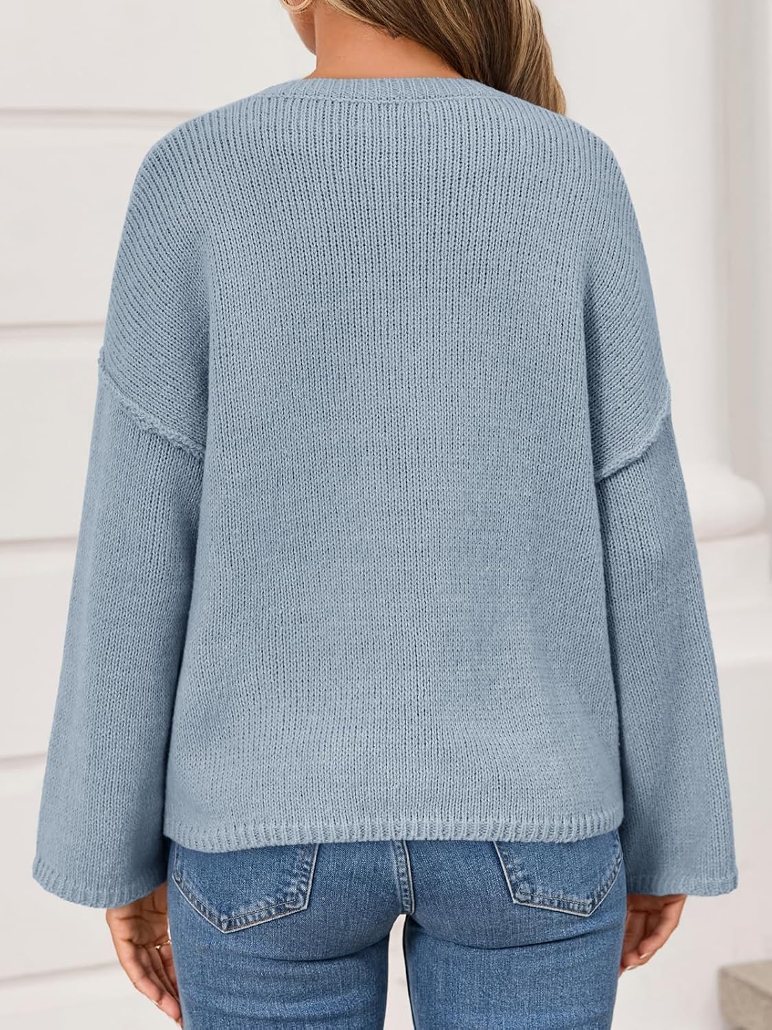 Cicy Bell Womens Oversized Crew Neck Sweater Fall Long Sleeve Knit Tops Trendy Casual Loose Fit Pullover Sweaters - Image 3