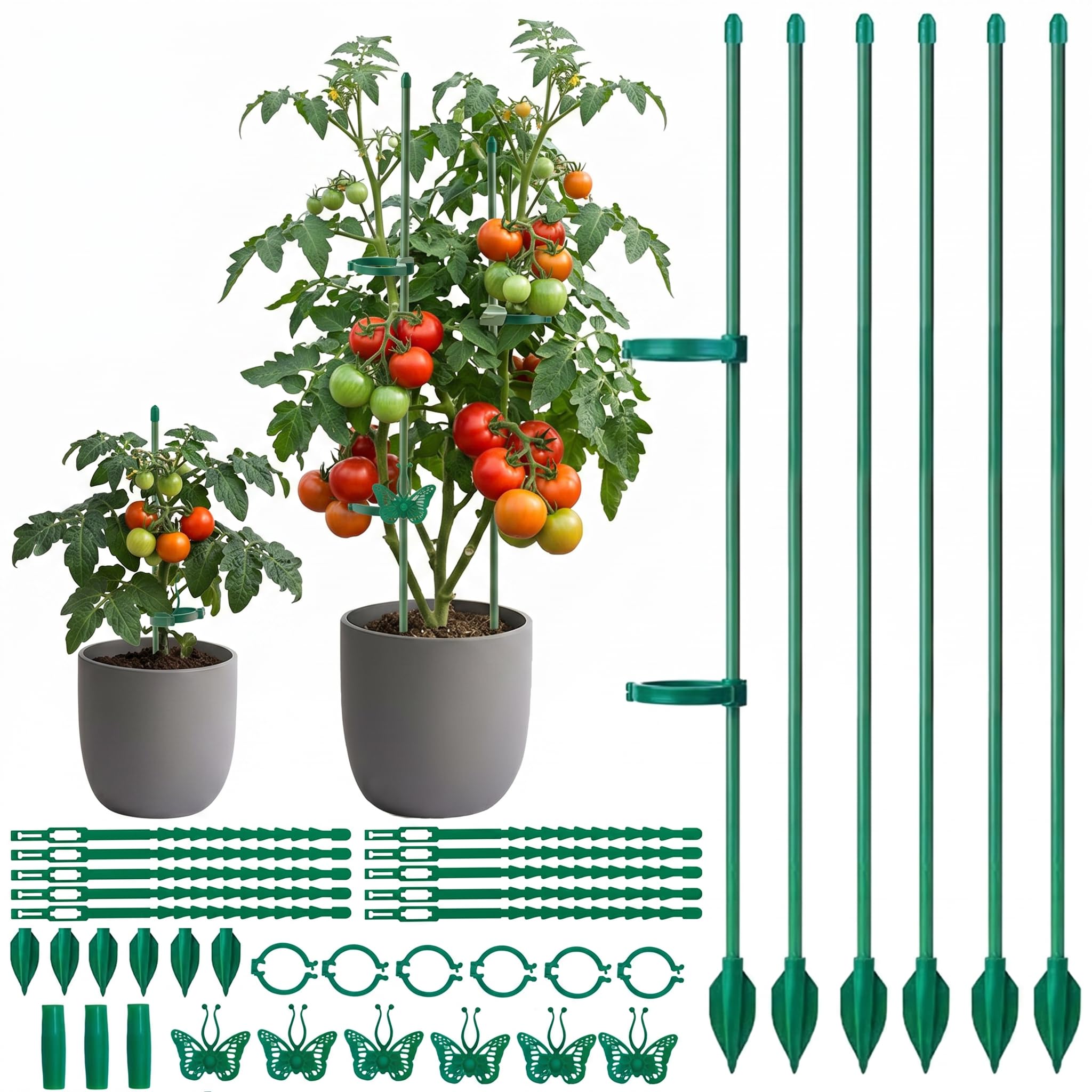 6 tuteurs à tomate 30cm en lot