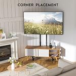 BONTEC Roulement TV Stand, double colonne mobile TV Panier avec support pour 32-75 pouces LCD LED OLED TV, Support de sol réglable en hauteur avec roues, Supports jusqu'à 110 C'est vrai. 360 Roulettes de verrouillage, Gestion des câbles