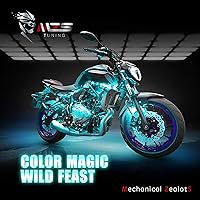 Vista 4 de MZS 8Pcs Motorcycle LED Light Kit, Multi-Color Neon RGB Strips LED Underglow kit Compatible with ATVs UTVs Cruiser Trikes Golf Carts Most Family