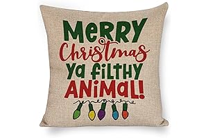 Merry Christmas Ya Filthy Animal Throw Pillow Cover