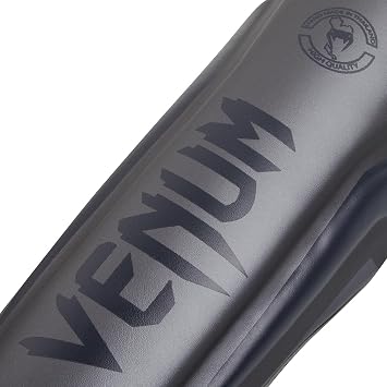 Venum Elite Stand Up Shin Guards - Grey/Grey - Medium