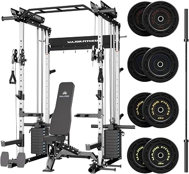 Major Fitness Drone MAX Power Rack with Weight Stacks, All-in-One Home Gym 2500LB Capacity, Dual LAT Pull-Down & Cable Crossover, Heavy-Duty Full-Body Workout Power Cage