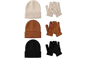 6 Pack Kids Winter Hats and Gloves Set