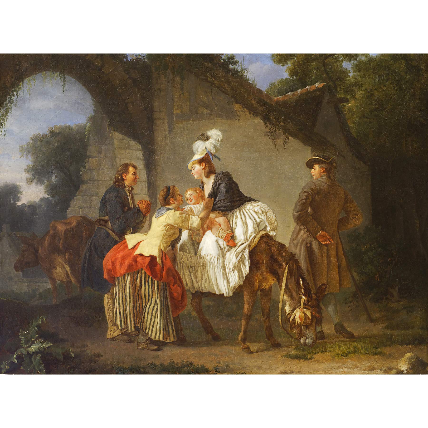 Artery8 Etienne Aubry Farewell Wet Nurse Painting Premium Wall Art Canvas Print 18X24 Inch