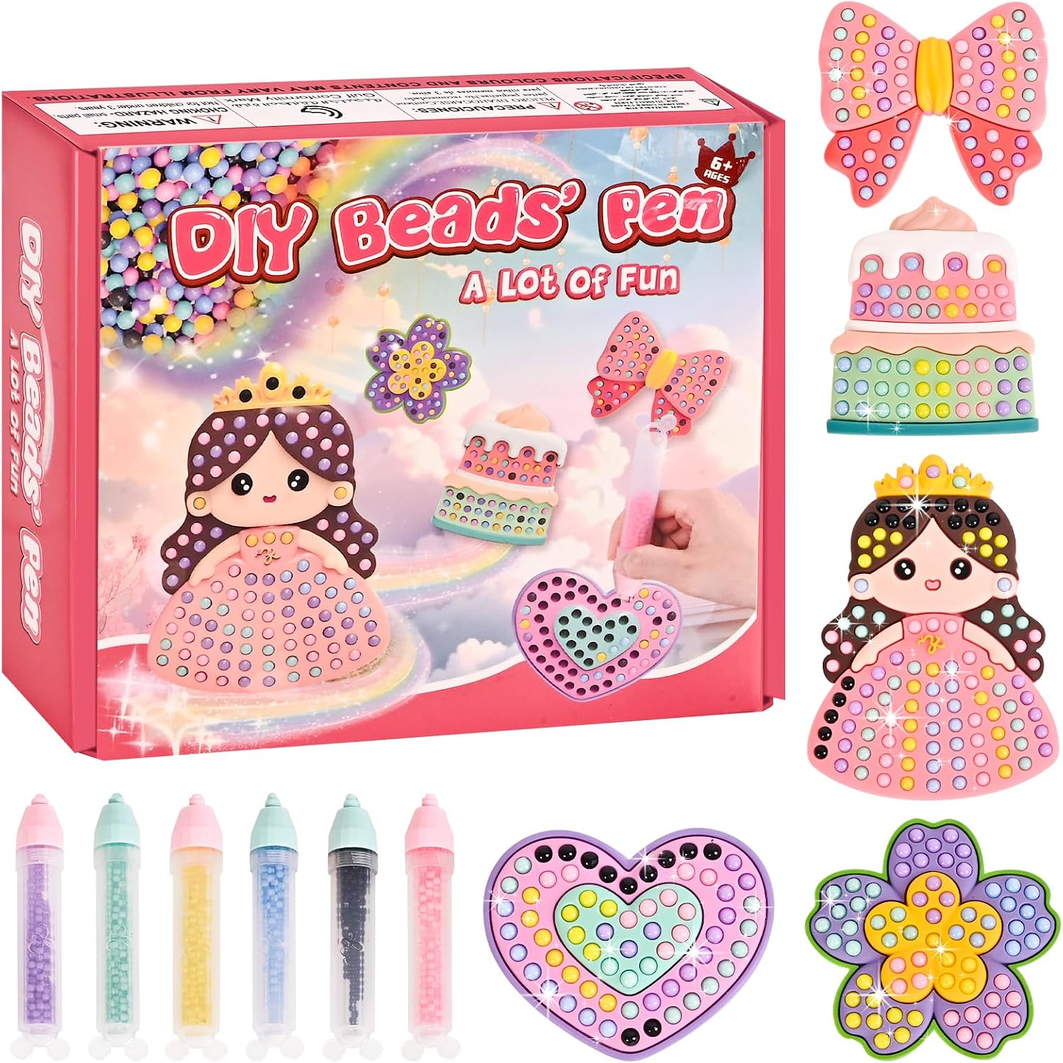 YoFellas DIY Bead Art & Mosaic Kit for Kids Ages 6-12 – Complete Craft Set with Bead Pens, Colorful Templates, and Fun Stencils – Creative Arts & Crafts Activity for Boys and Girls (10PCS)