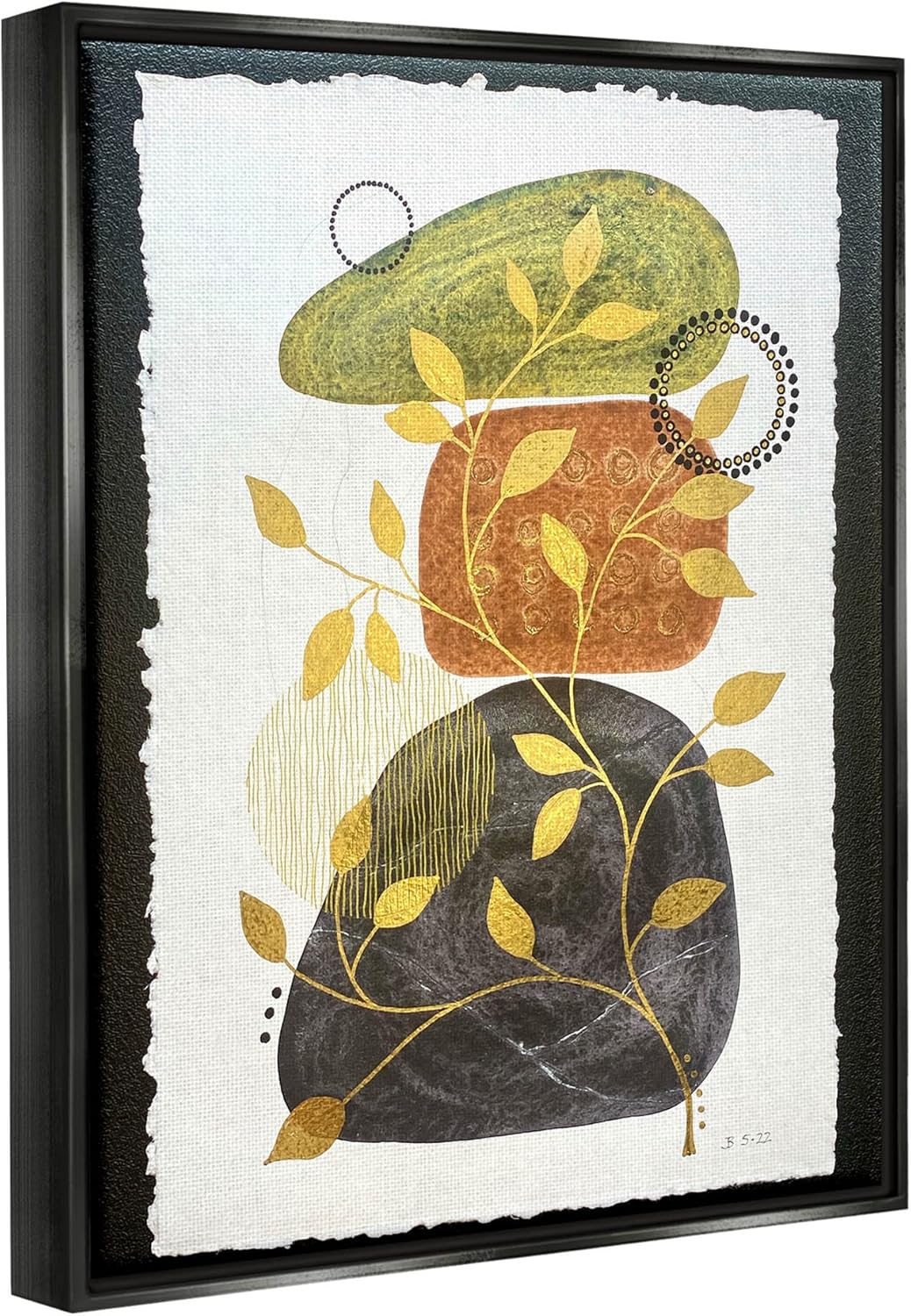 Stupell Industries Layered Plant Leaf Pebbles Floating Framed Wall Art, Design by Jocelyn Benford