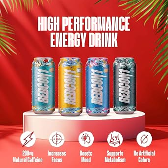 REDCON1 Energy Drink, Icy Blue Lemonade, 12 ct