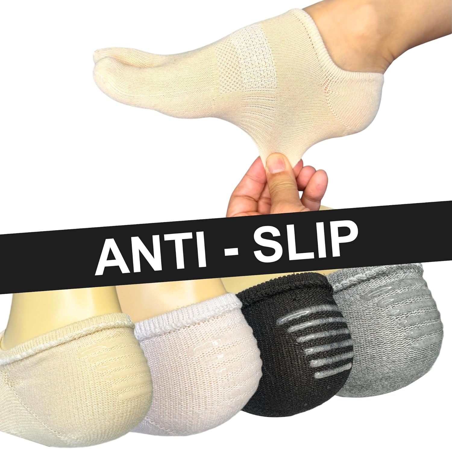 Soxsense No Show Toe Socks Premium Cotton for Women, Align Toes Five Finger Liner Low Cut Thin Socks for Bunion, (4 Pairs) - Image 6