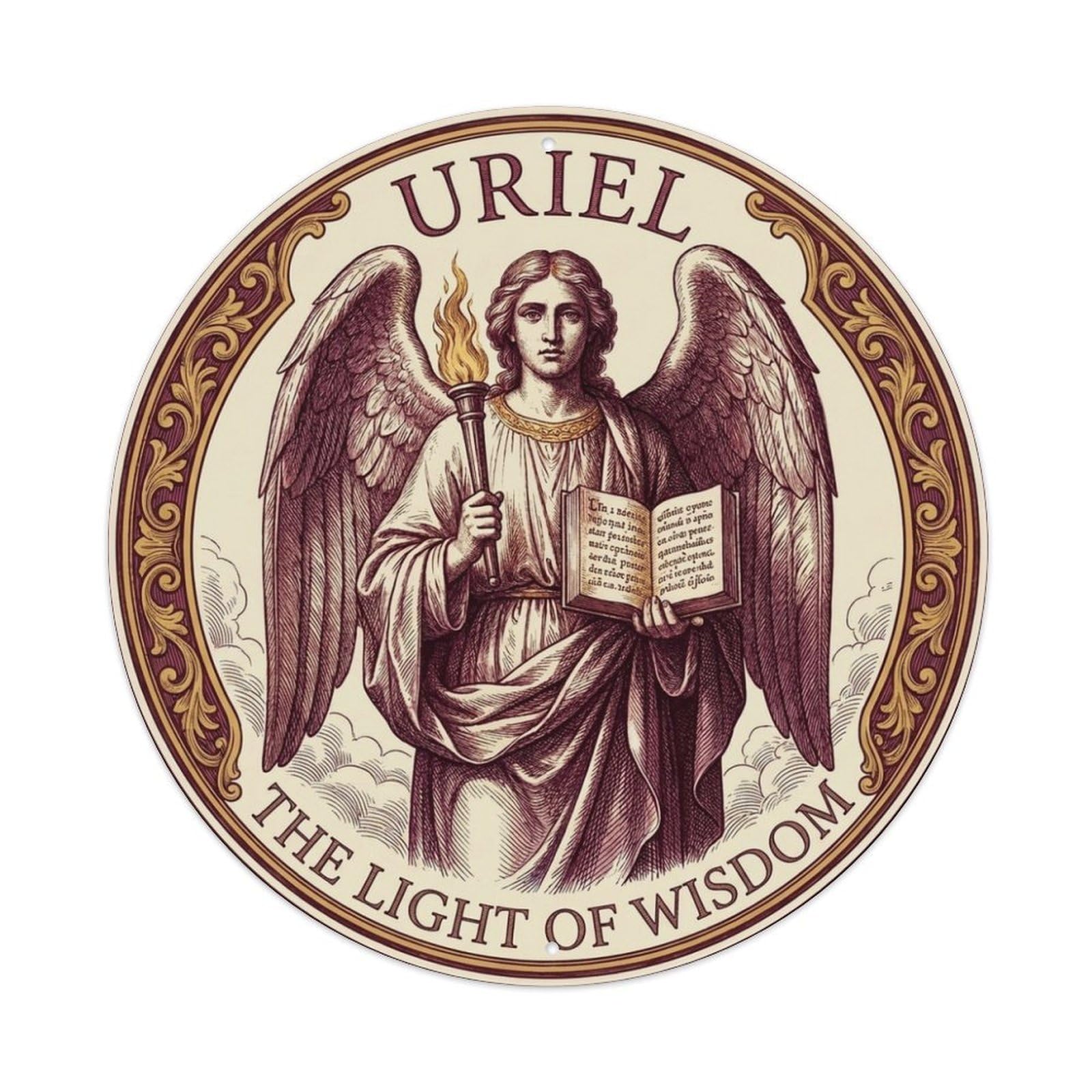 Archangel Uriel The Light of Wisdom Illumination Metal Tin Sign