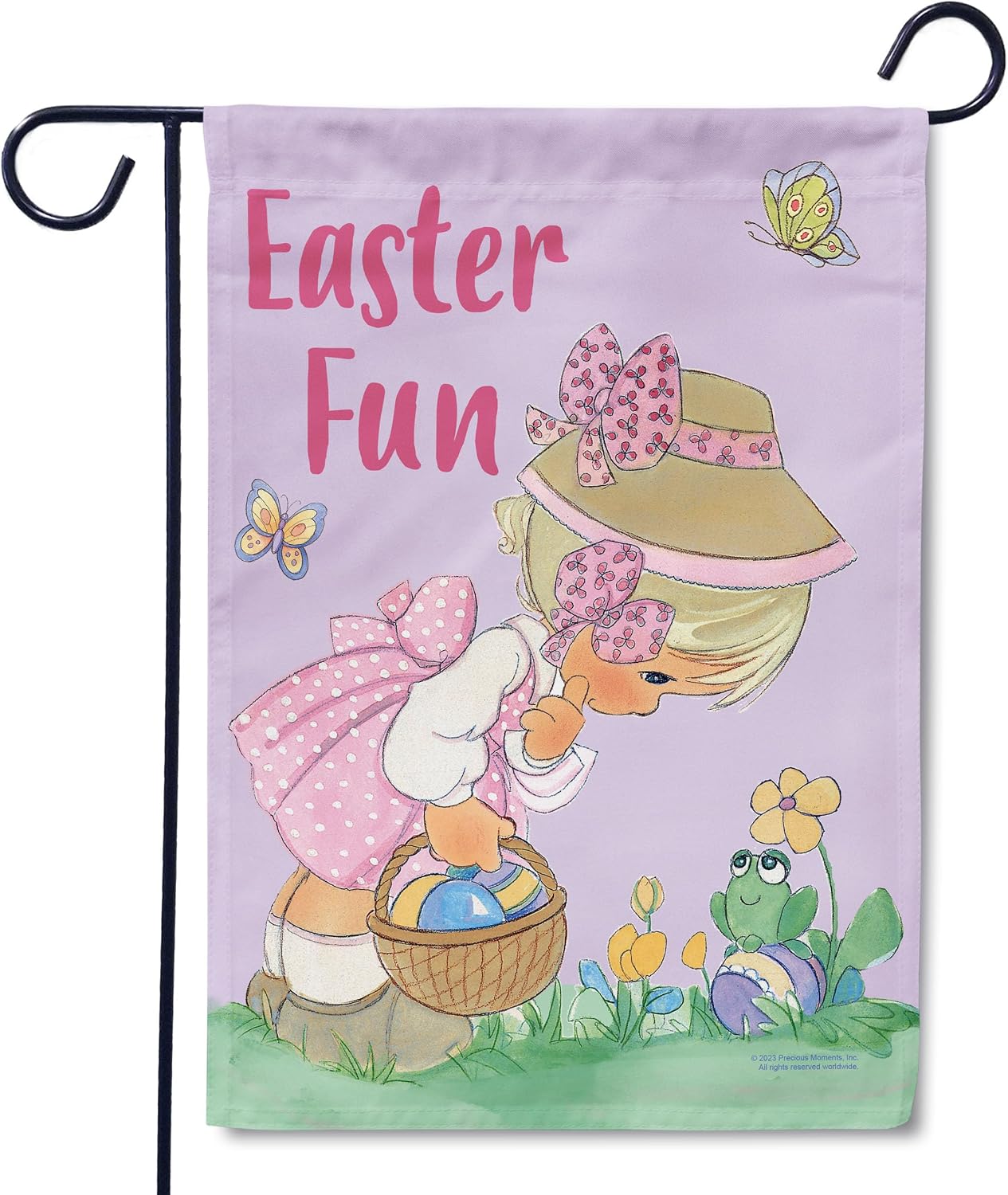 Flagology, Precious Moments Easter Fun – Garden Flag 12" x 18", Outdoor Flag, Exclusive Premium Fabric, Licensed Precious Moments, Easter