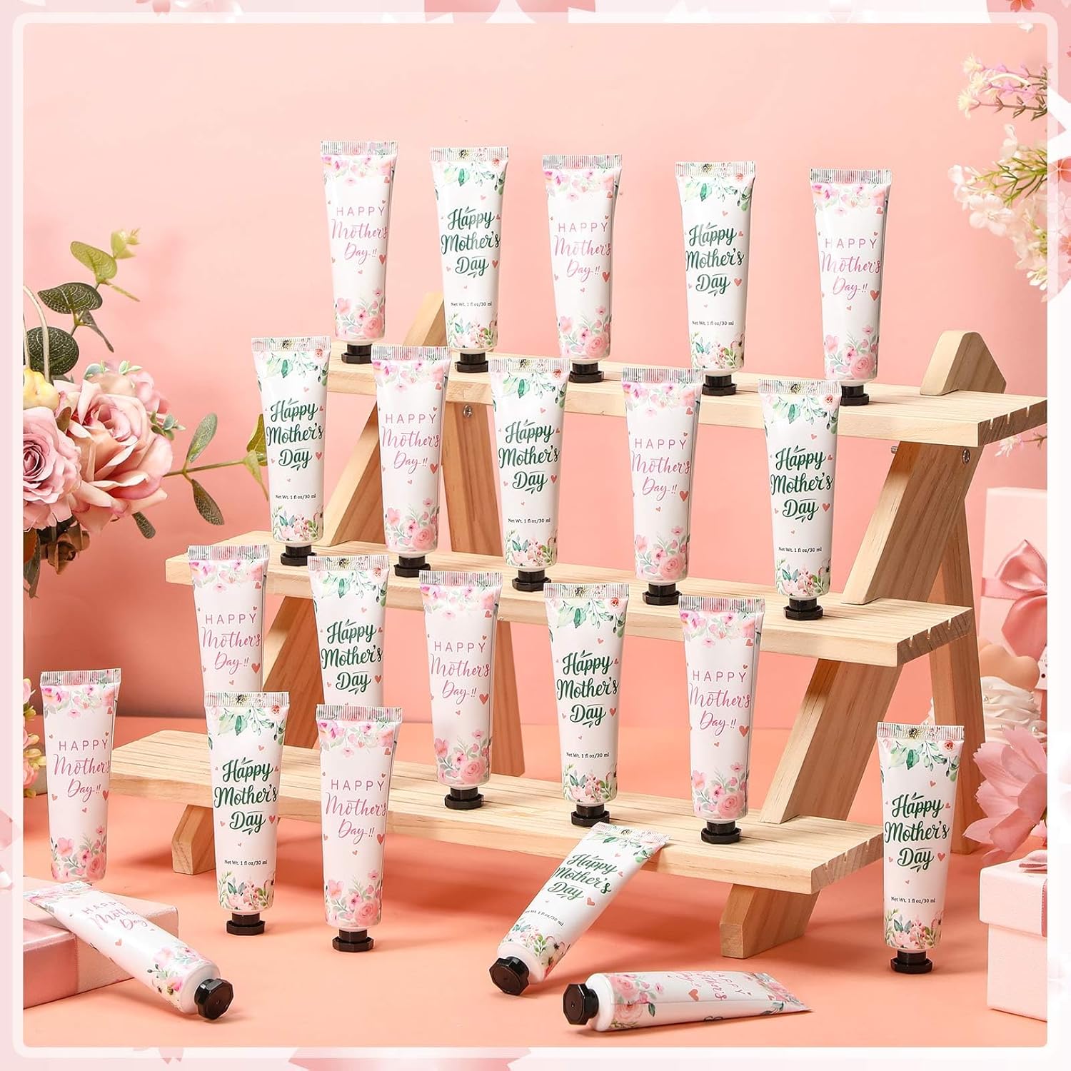 Loopeer 24 Pcs Mother's Day Hand Cream Gift Set - Bulk Gifts for Mom, Travel Size Lotion for Appreciation from Daughter or Son Mothers Day Gifts Bulk