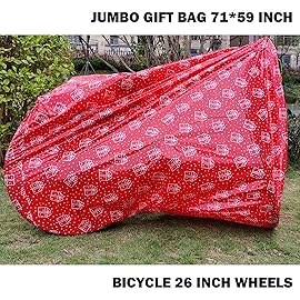 Extra Large Christmas Gift Bags, Set of 2 71X59 Jumbo Bike Gift Bags for Oversized Giant Huge Xmas Presents, Desk Table Furniture Plastic Storage Bag, Bicycle/Baby Shower/Holiday Gift Wrapping Bags