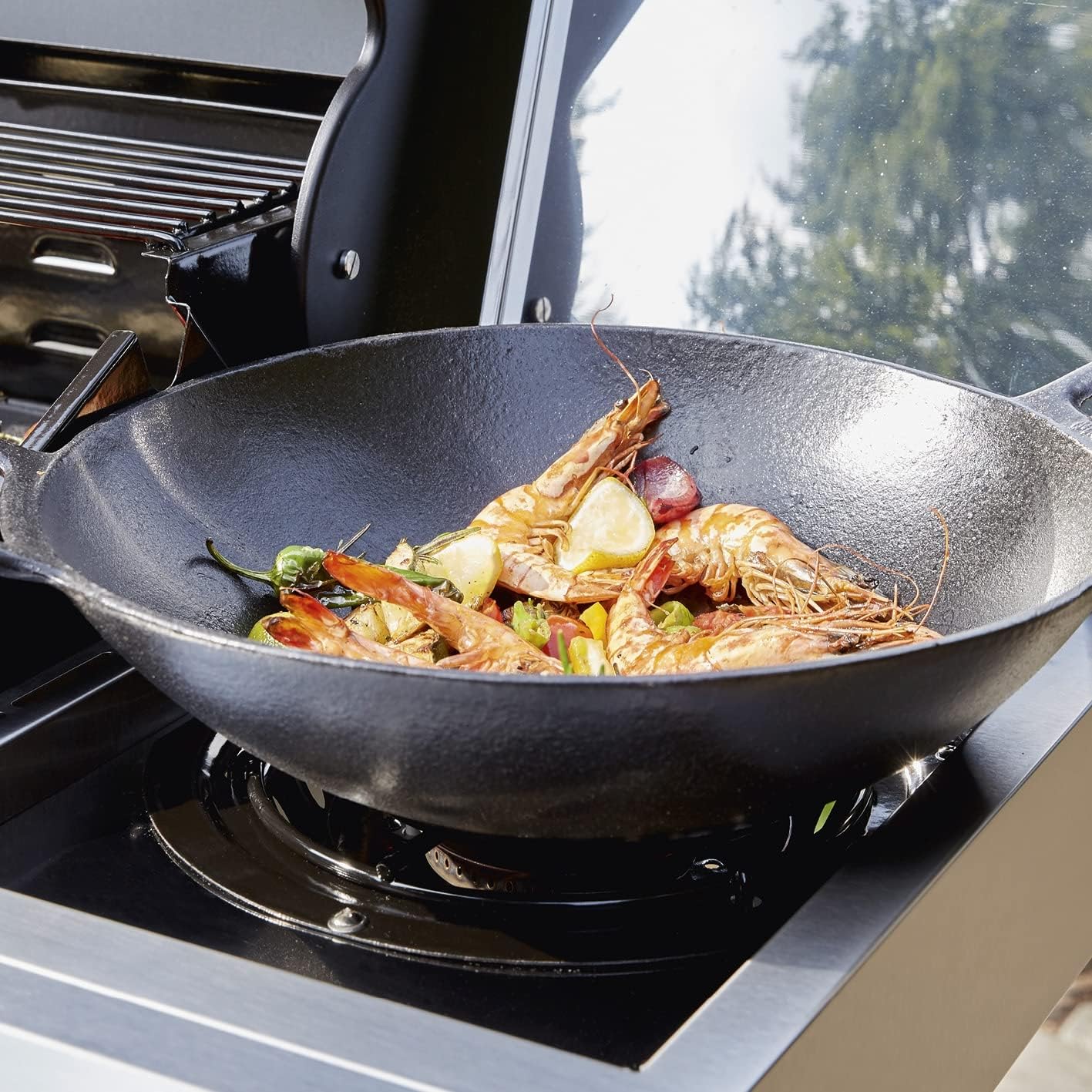 LANDMANN Rexon cooK PTS 6.1 - Barbecue a gas con bruciatore a 6 + 1 in acciaio inox, zona cook per un perfetto contorno, coperchio a doppia parete con termometro integrato e griglia smaltata LANDMANN Rexon cooK PTS 6.1 - Barbecue a gas con bruciatore a 6 + 1 in acciaio inox, zona cook per un perfetto contorno, coperchio a doppia parete con termometro integrato e griglia smaltata