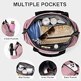 Vllcsla Sac de Sport Femme Petit, Poche Humide, 45x27x20 cm, Imperméable Sac à Bandoulière de Sport/Voyage, Sacs de Week-End à Main, Sacs de Voyage Femme Piscine, Léger, Doux (Rose foncé) - 4