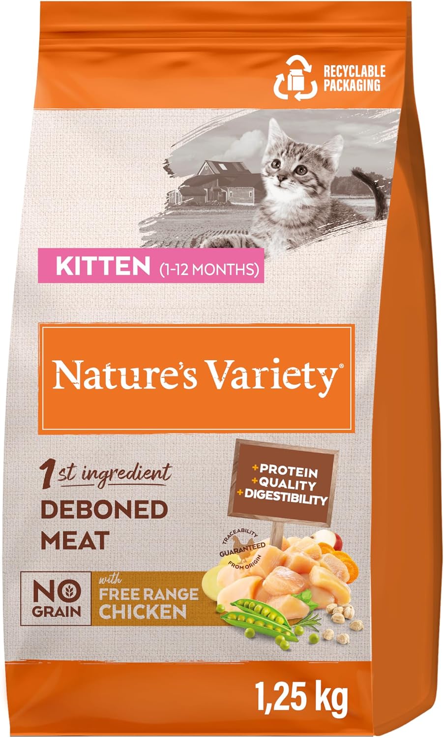 Nature'S Variety Cat No Grain Kitten Free Range Chicken 1,25Kg