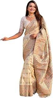 Pandadi Saree Women's Pashmina Silk Kashmiri Saree With Unstitched Blouse Piece Price In India