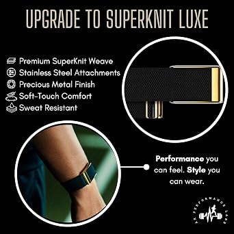 AR LABS SuperKnit Luxe WHOOP 5.0 Peak/One & MG Compatible Band | Premium Ultra-Soft Weave | Stainless Steel Precious Metal PVD Treated | Includes Hook, Clasp & Slider