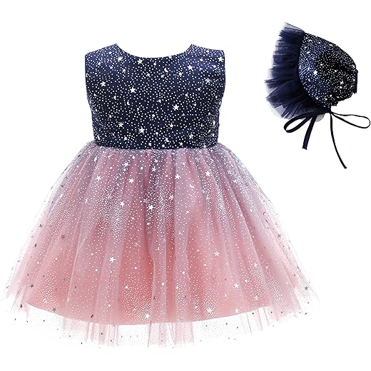 Infant Holiday Formal Dress Tutu 6-12 Months Navy + Blush