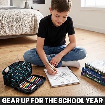 Get Trend Minecraft Pencil Cases with Compartments, Large Capacity Boys Girls Pencil Pen Cases, Lightweight Portable Kids Pen Pouch, School Work Stationary Supplies, Gamer Gifts (Multi Minecraft)