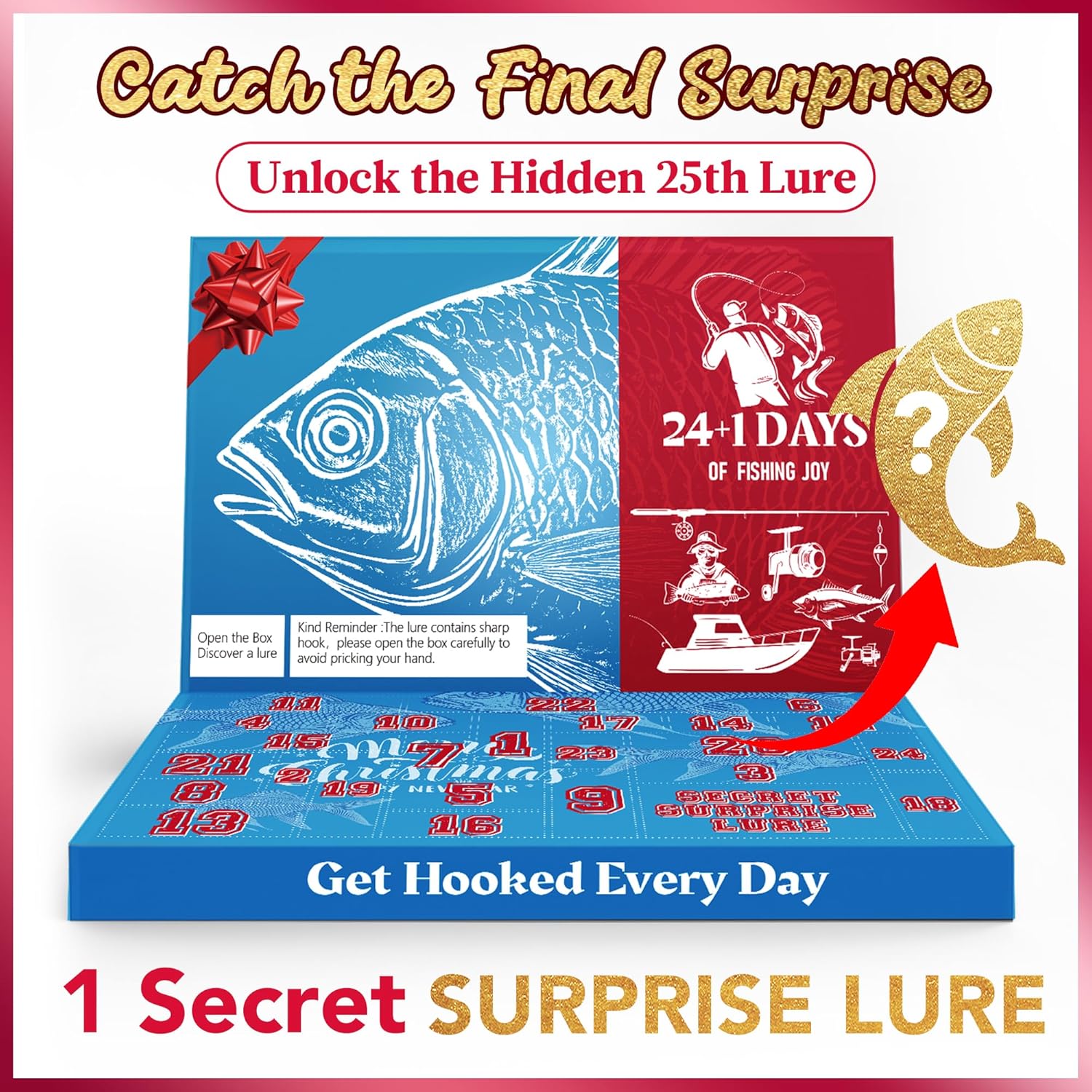 2025 Fishing Advent Calendar Christmas Countdown – 24+1 Lures Set with Mystery Surprise – Fishing Gift for Adults,Men, Boys, Teen and Fishermen - Image 8