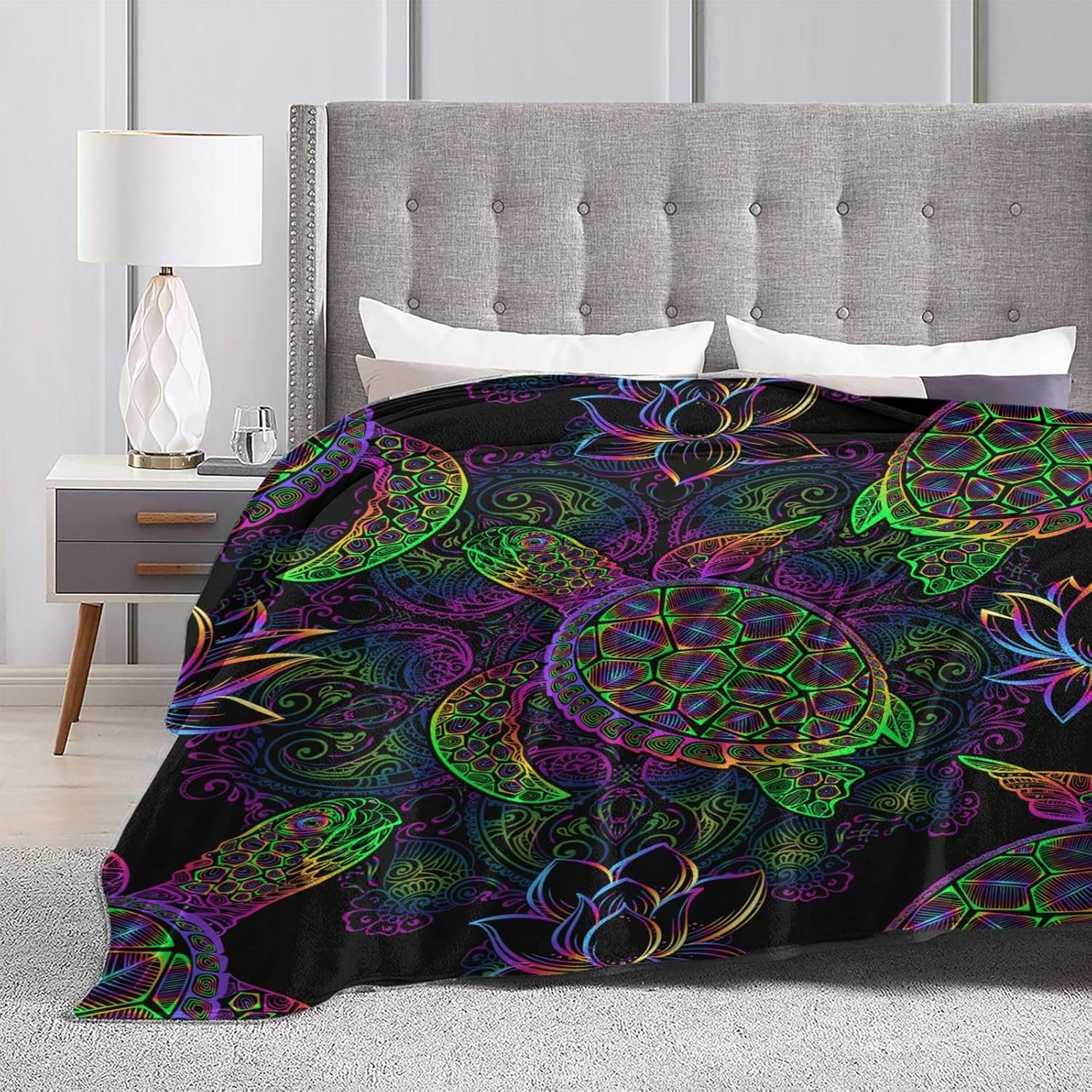 Sea Turtle Fleece Throw Blanket Soft Flannel Plush Lightweight Warm Cozy Blanket for Men Women Couch Bed Sofa Travel 60"x50"