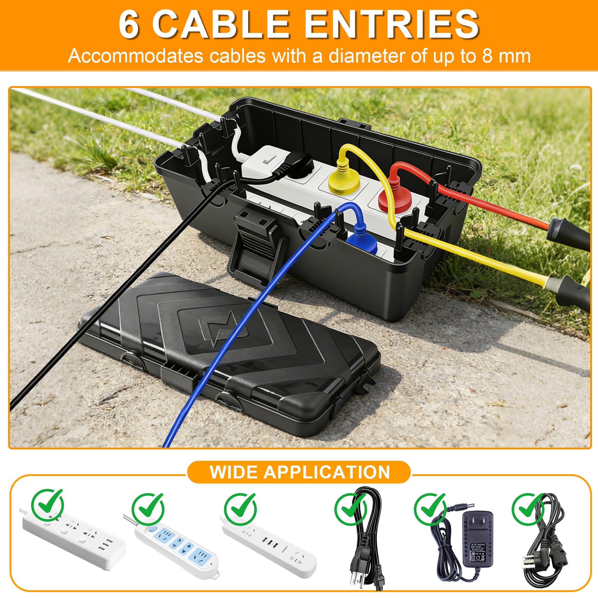 Scatola per Cavi Impermeabile IP55, Scatola Elettrica Da Esterno, 26×15×9CM, Scatola Stagna Elettrica da Esterno Per la protezione di prese e prolunghe