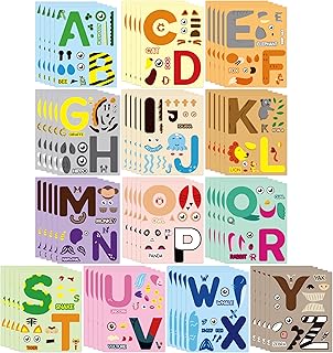 BeYumi 65Pcs Make Your Own Animals Alphabet Stickers Sheets Animals Letters Make A Face Sticker Games Educational Materials Home Preschool Classroom Decoration Party Favors for Kids Birthday Party