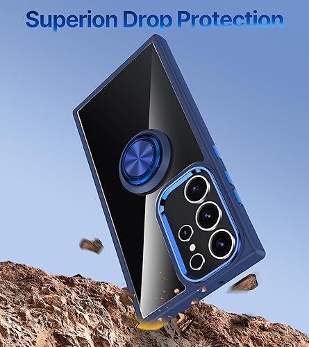 Miniatura 6 de Silverback Funda transparente para Samsung Galaxy S23 Ultra con soporte de anillo, a prueba de golpes, delgada, ligera, funda protectora para Galaxy