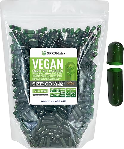 Miniatura 39 de XPRS Nutra Cápsulas vacías de tamaño 00 – 100 cápsulas veganas vacías – Pastillas vacías vegetarianas – Relleno de cápsulas vegetales DIY –