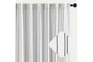 jinchan Black and White Casual Stripe Curtains for Living Room Bedroom
