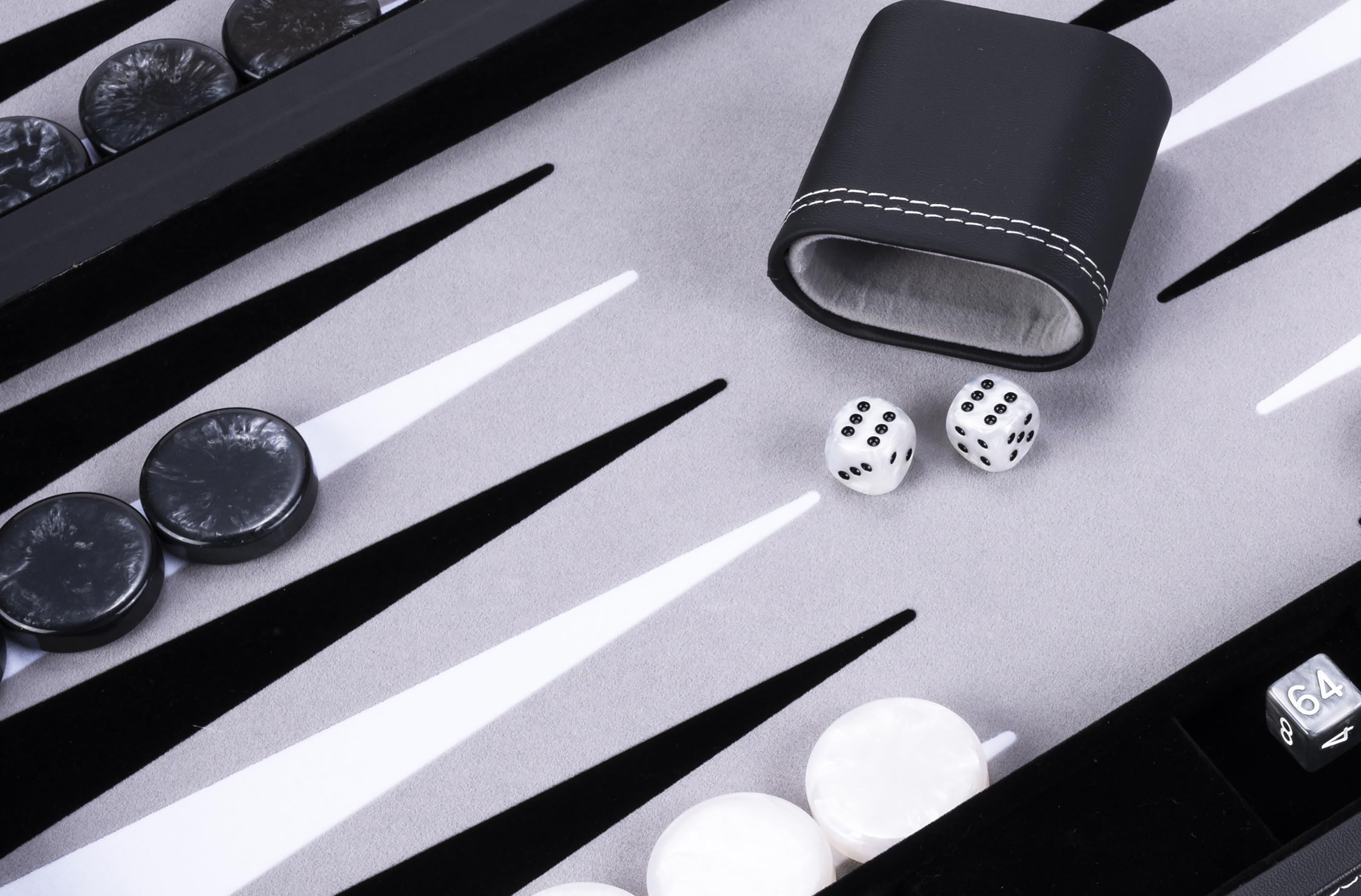 Engelhart - 250537 - Backgammon di Lusso 21 Pollici (54 cm) – Gioco Elegante in Similpelle con Interno in Feltro – Materiali di Alta Qualità
