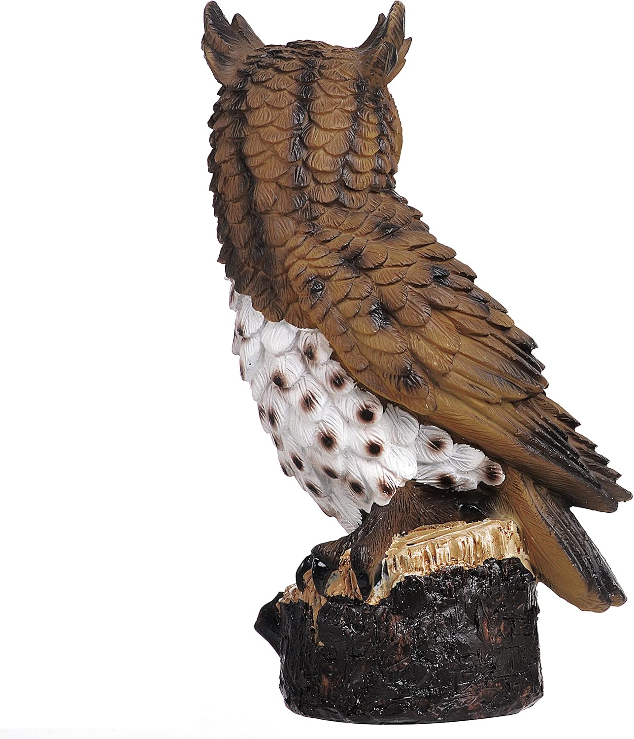 Fake Owl Scarecrow Decoy, Resin Owl Bird Deterrents, Horned Owl Sculpture for Outdoor Patio Lawn Yard 10" Tall - Image 5