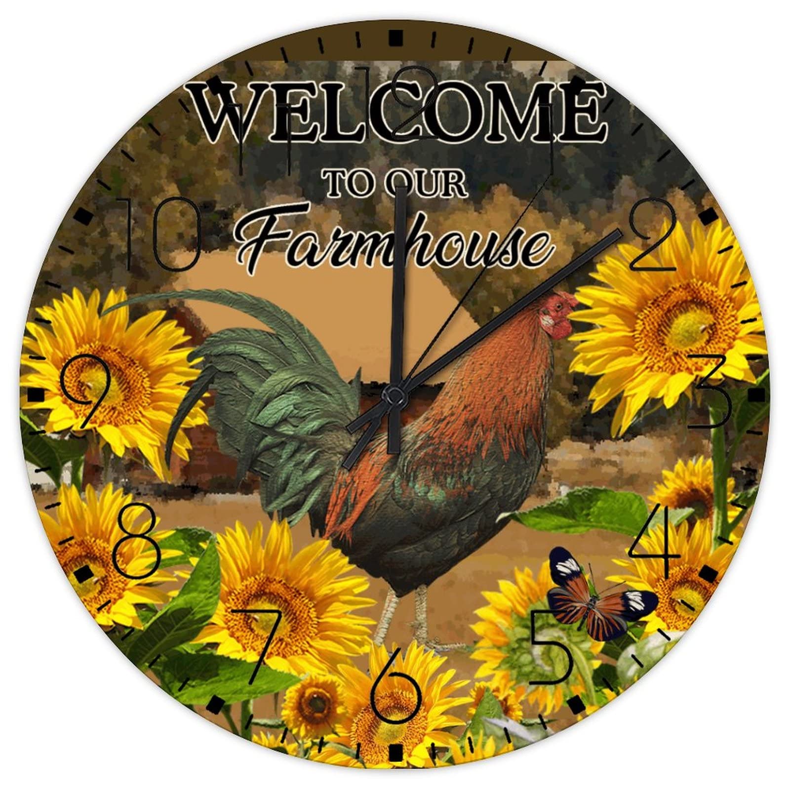 Horloge murale en bois 30.5 cm rétro rustique de cuisine et maison