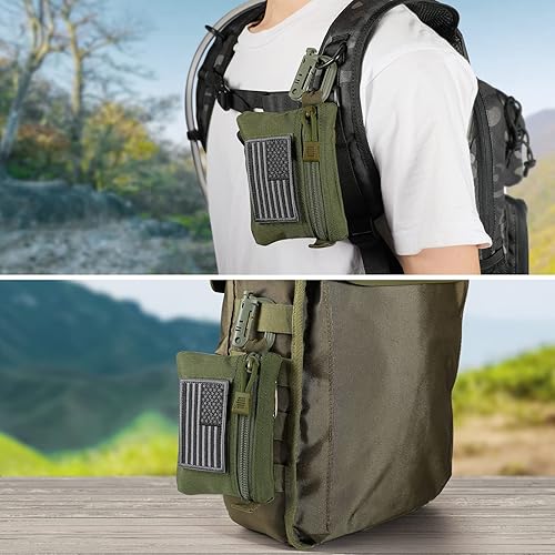 Miniatura 5 de Paquete de 2 bolsas Molle tácticas compactas EDC bolsa pequeña bolsa de utilidad bolsa de accesorios organizador bolsa monedero