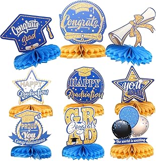 FOMIYES 1 Set Graduation Season Cellular Station Paper Graduation Prop Grad Tabletop Graduation Table Centerpieces Graduation Decorations Class of 2023 Graduation Paper Decor Honeycomb