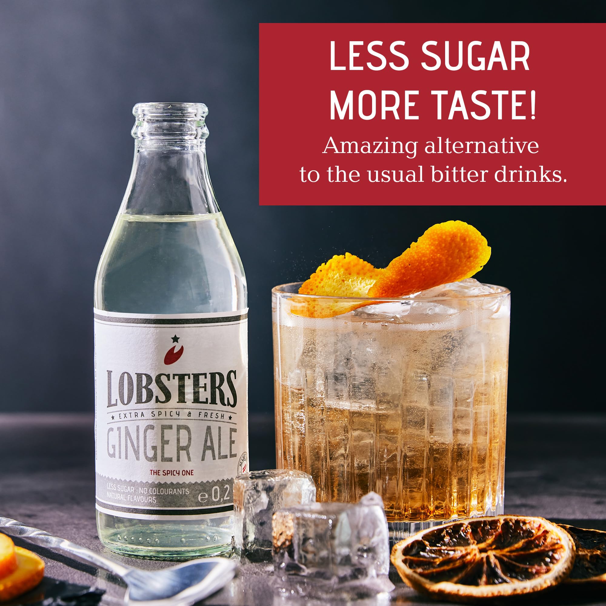 Lobsters - Ginger Ale - 12 x 0,2l - Spicy and Fresh - Mit 100% natürlichen Zutaten, Made in Austria, Zuckerreduziert & ohne Farbstoffe, Für Cocktail mix, Ginger Shot