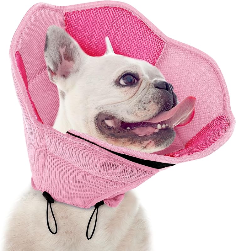 Colar Elizabetano Macio para Cães SUNFURA com Malha Respirável Rosa M