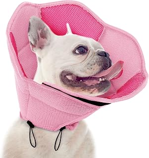 SUNFURA Dog Cone - Soft Cone for Dogs to Stop Licking, Pet E-Collar Alternative After Surgery, Adjustable Pet Recovery Collar for Wound Healing, Pink Medium