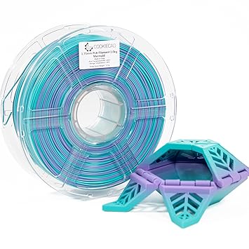 Cookiecad Mermaid (Purple->Blue->Green Transition) PLA 3D Printer Filament 1.75mm 1kg