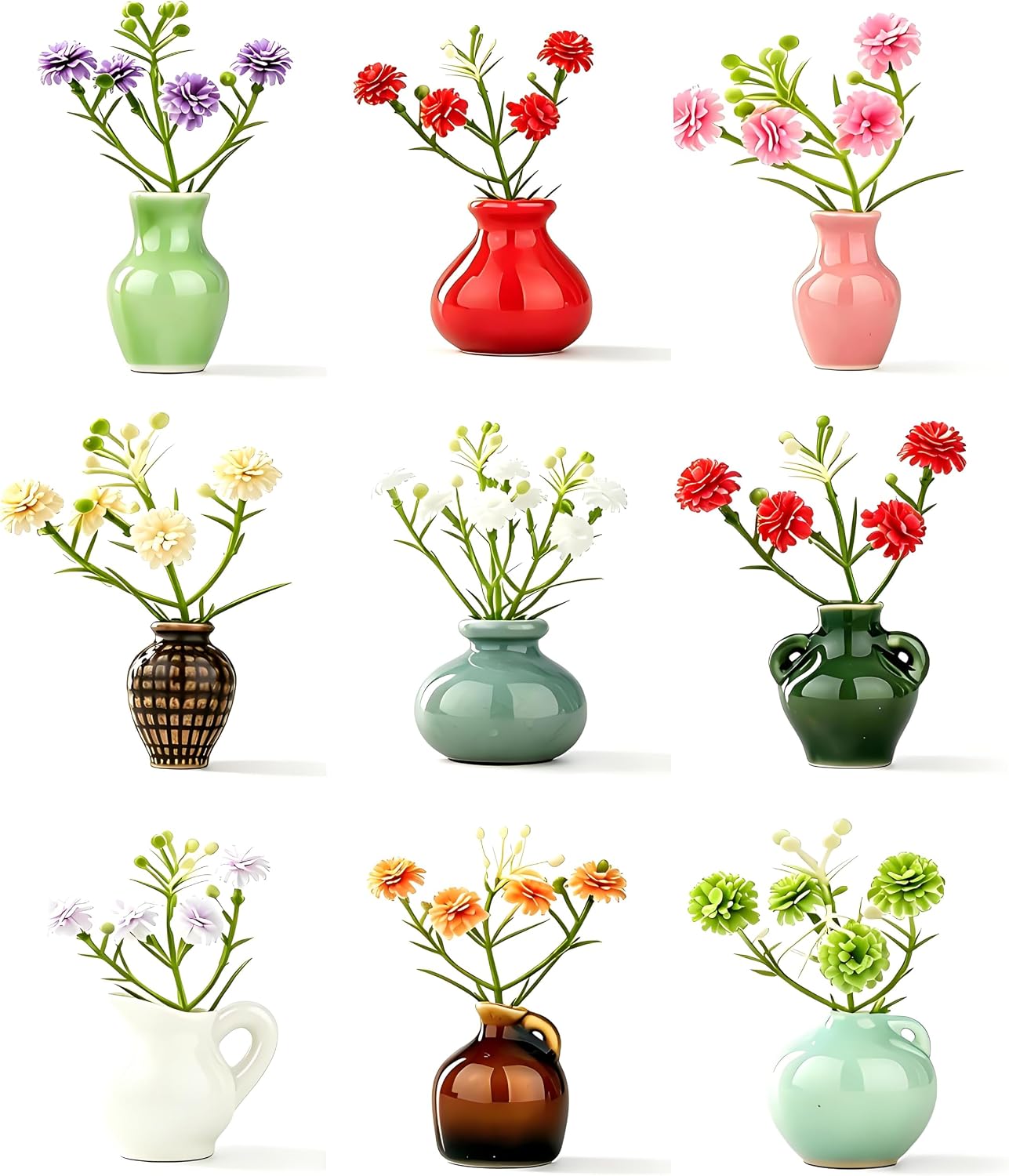 Mini Ceramic Vase Magnets for Fridge