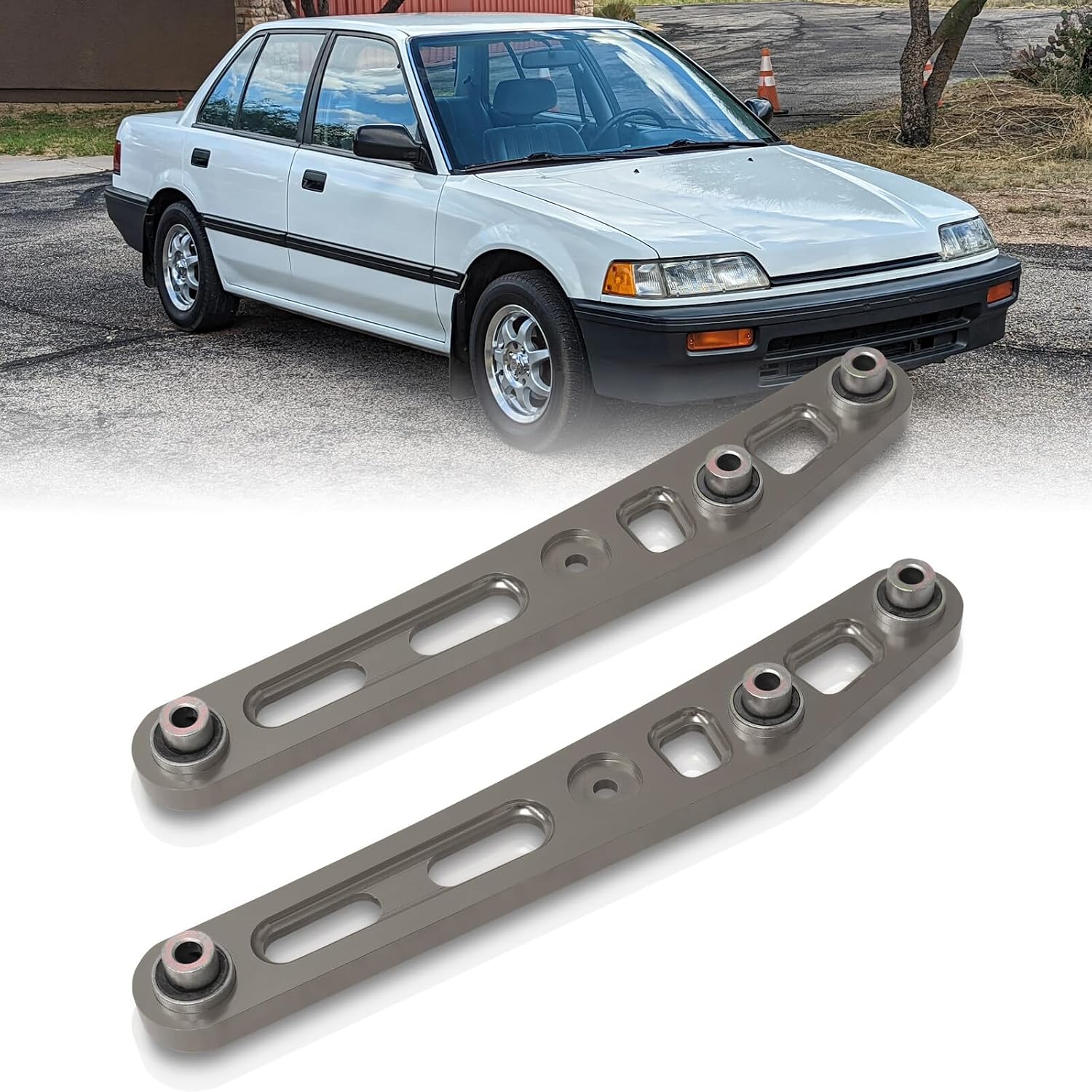 AJP Distributors JDM Rear Lower Suspension Control Arm LCA Gunmetal Bushings Compatible/Replacement For Civic CRX Del Sol Integra 1988 1989 1990 1991 1992 1993 1994 1995 1996 1997 1998 1999 2000 2001