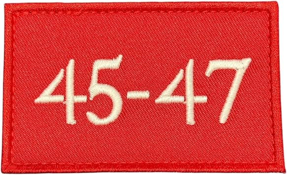 PATCHLAB 45-47 Donald Trump DJT Embroidered Morale Patch Red - Presidential Support Badge Hook Backing with Loop, Glow in Dark Design for Jackets, Hats & Bags 3x2 inch